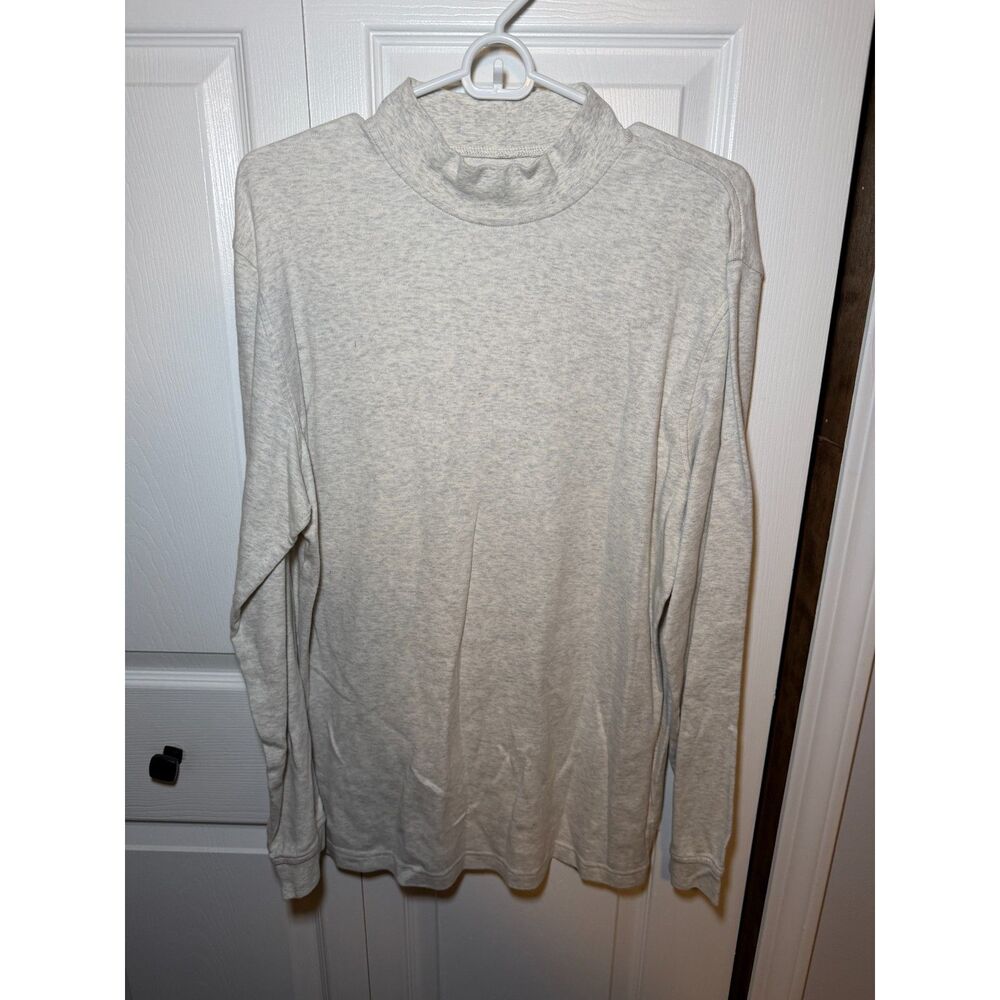 Croft & Barrow Women’s Large Oatmeal Mock Neck Long Sleeve Layering Top 1842